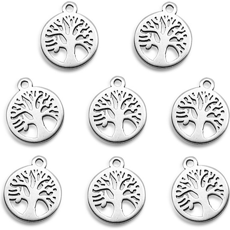Breloques en Acier Inoxydable 304 Non-Tarnissable avec Motif Arbre — Breloques et pendentifs