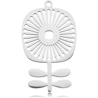 Pendentifs en Acier Inoxydable 201 Non-Tarnish, Découpe Laser, Fleur — Breloques et pendentifs