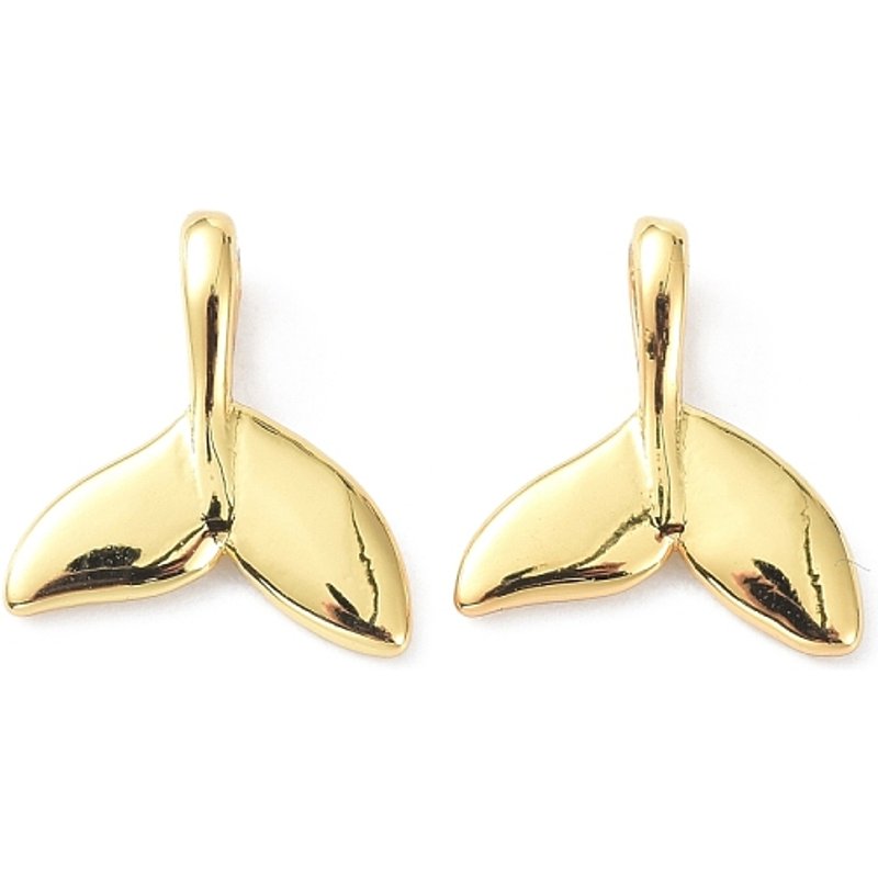 Charms en laiton écologiques, plaqué or 18K, design queue de poisson — Breloques et pendentifs
