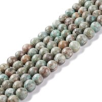Brins de perles en Maifanite naturelle, teintées, bleu cadet, 6-6,5mm — Perles à bijoux