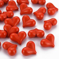 Opaque Red Heart Acrylic Beads, 255pcs/500g