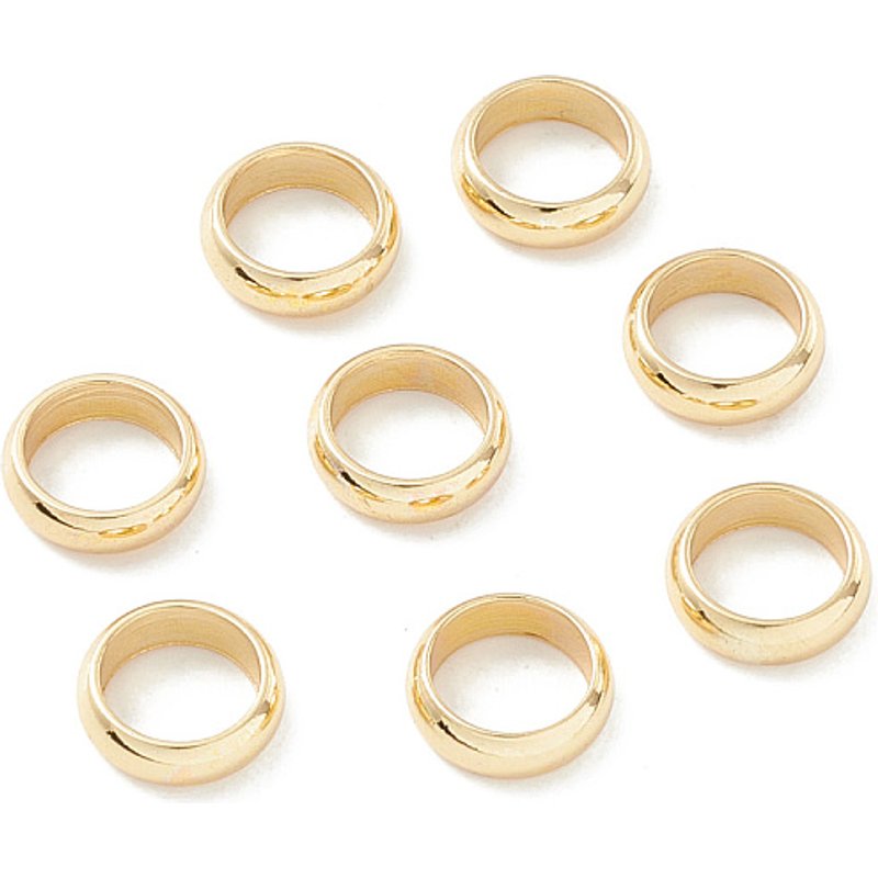 Perles Européennes en Acier Inoxydable 201, Perles à Gros Trou, Plaqué Or 18K — Perles à bijoux