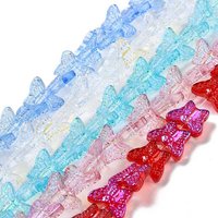 Brins de Perles en Verre Transparent, Papillon, Couleurs Variées, 25pcs — Perles à bijoux