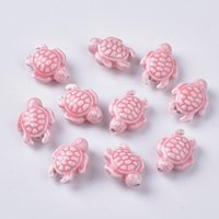 Handmade Porcelain Beads in Tortoise Pearl Pink