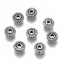 Perles de séparation en alliage de style tibétain, argent antique, 5x2mm — Perles à bijoux