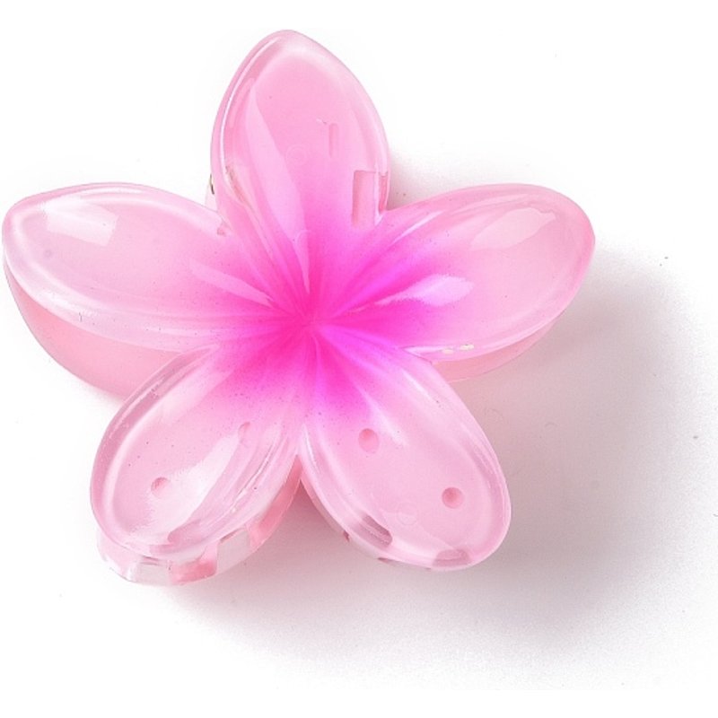 Pinces à cheveux en plastique pour femmes et filles, design floral, rose perle — Accessoires de mode