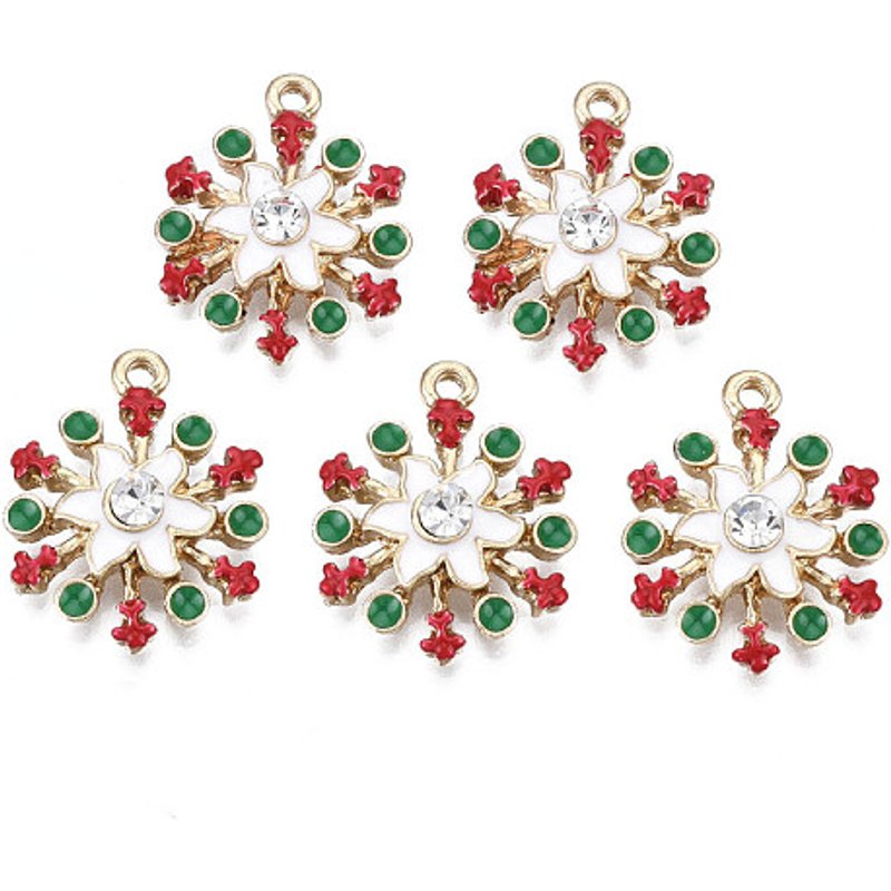 Pendentif Flocon de Neige en Émail Alliage Plaqué Rack avec Rhinestone — Breloques et pendentifs