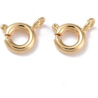 Eco-friendly Brass Spring Ring Clasps, 24K Gold Plated