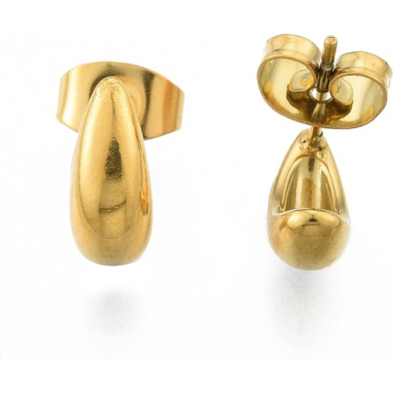 Boucles d'oreilles en acier inoxydable 304 en forme de goutte pour femmes, dorées — Bijoux fantaisie