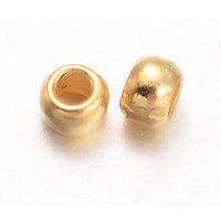 Brass Crimp Beads, Golden, 1.5mm Diameter, 0.5mm Hole — Jewelry Beads