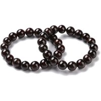 Bracelet Élastique Rond en Grenat Naturel pour Femmes — Bracelet Femme