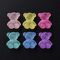 Perles Acryliques Transparentes Givrées en Forme d'Ours, Couleurs Mélangées — Perles à bijoux