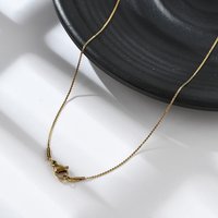Collier en chaîne serpentine en acier inoxydable 304, Ion Plating, 15,75 pouces — Collier pendentif