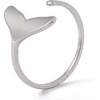 Bague ouverte en acier inoxydable 201 en forme de queue de baleine pour femmes — Bijoux fantaisie