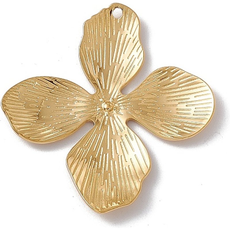 Charms en Acier Inoxydable 304, Fleurs, Plaqué Or 18K — Breloques et pendentifs