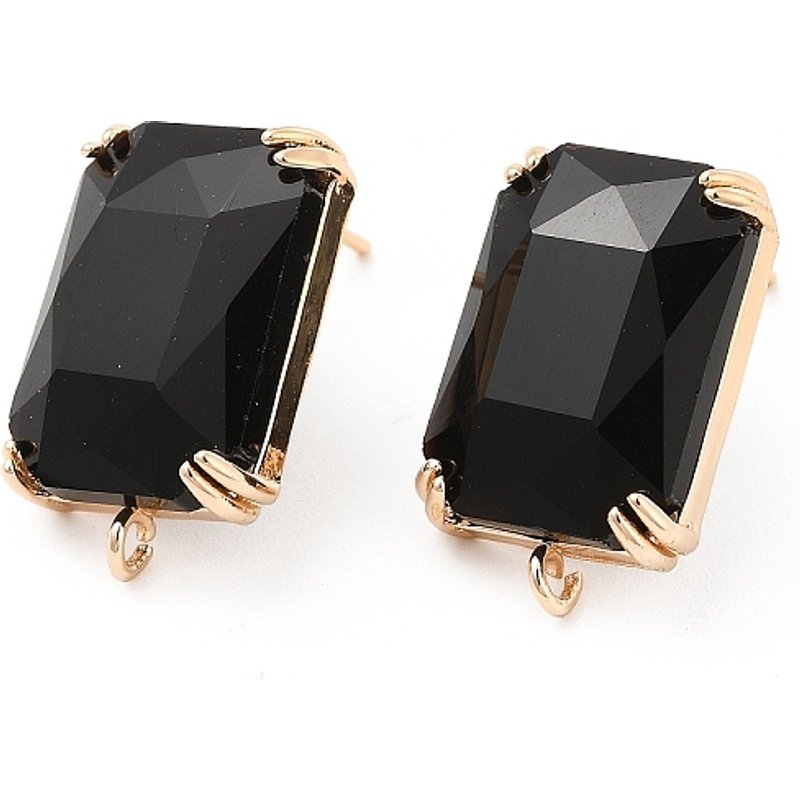 Trouvailles de boucles d'oreilles à clou en verre K9 avec laiton doré — Accessoires pour bijoux