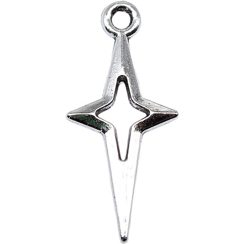 Tibetan Style Alloy Star Charms in Antique Silver — Charms & Pendants