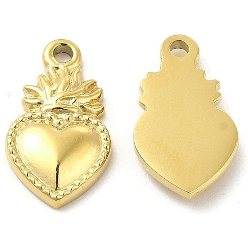 Charm Sacré-Cœur en Acier Inoxydable 304, Plaqué Or — Breloques et pendentifs