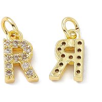 18K Gold Plated Brass Micro Pave Clear Zirconia Charm with Jump Ring — Charms & Pendants