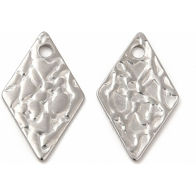 Pendants en Acier Inoxydable 304 Texturé en Forme de Losange — Breloques et pendentifs