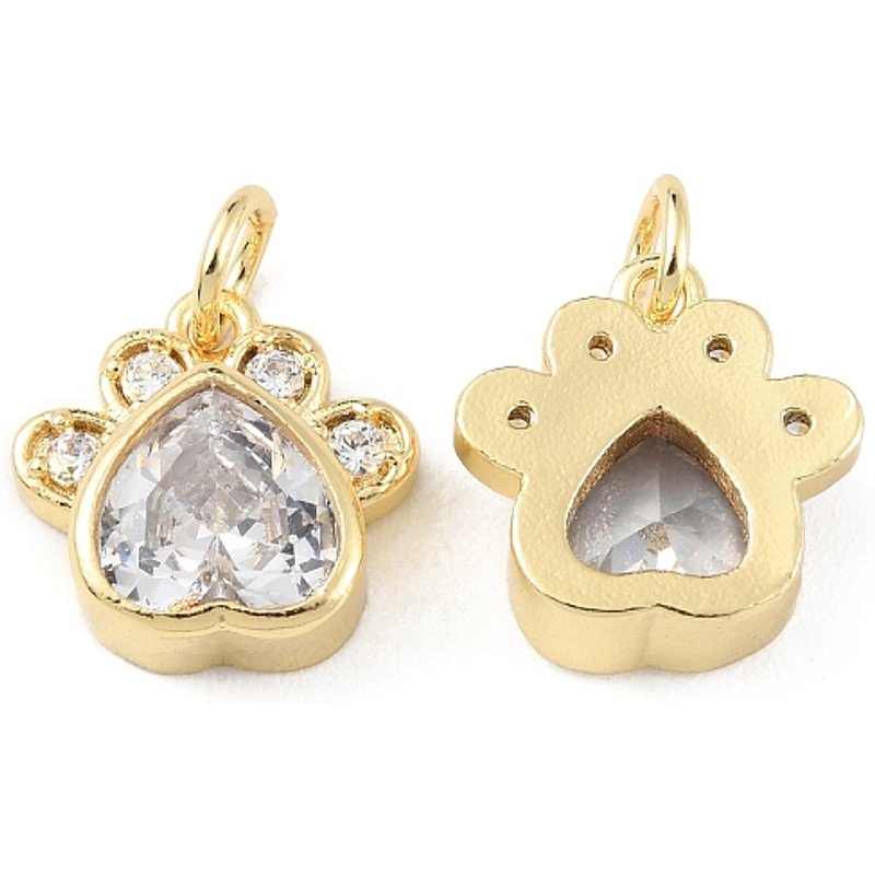 Charm en empreinte de patte de chien Rack Plating avec plaquage en or 18K — Breloques et pendentifs