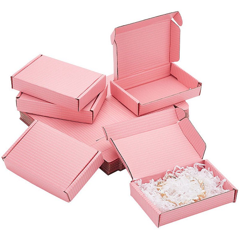 Boîtes d'expédition en carton pliables - Boîte rose — Boîte à bijoux