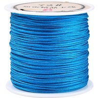 Nylon Chinese Knot Cord for Jewelry Making, Deep Sky Blue, 0.8mm
