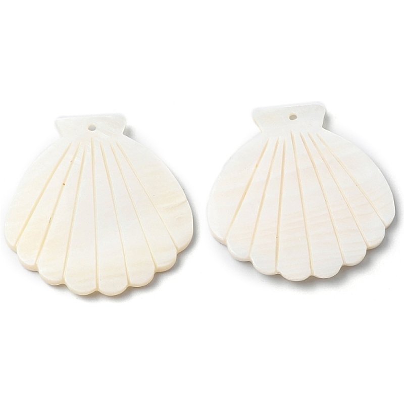 Natural Freshwater Shell Big Pendant - Seashell Color — Charms & Pendants