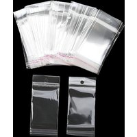 OPP Cellophane Bags with Hanging Hole, Clear, 10x4.5cm — Jewelry Display & Storage