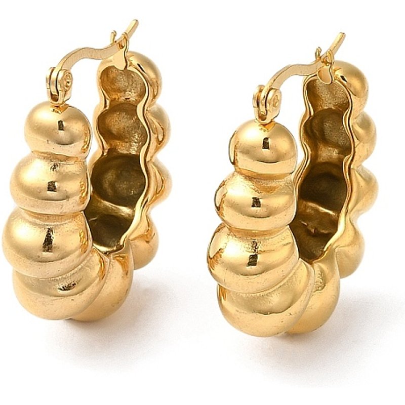 Boucles d'oreilles créoles en acier inoxydable 304 plaquées or 18K — Boucles d'oreilles créoles