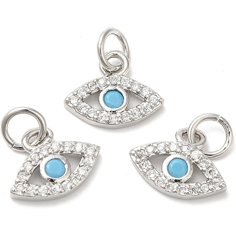 Eco-Friendly Brass Micro Pave Cubic Zirconia Eye Charm — Charms & Pendants