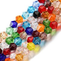 Brins de perles en verre transparent, biconiques, colorées, 4x4mm — Perles à bijoux