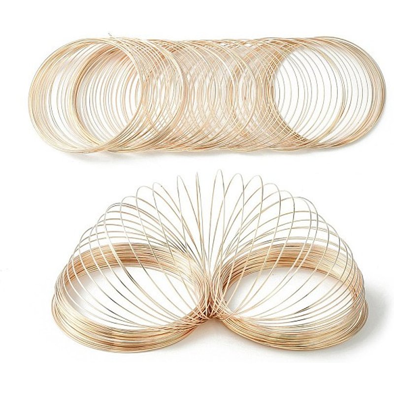 Fil Mémoire en Acier, Rond pour Bracelets enroulés, Or Rose, 22 Gauge — Chaînes, fils et cordons