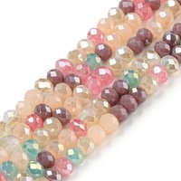 Brins de perles en verre opaque électroplaqué, couleur AB, 3x2mm — Perles à bijoux