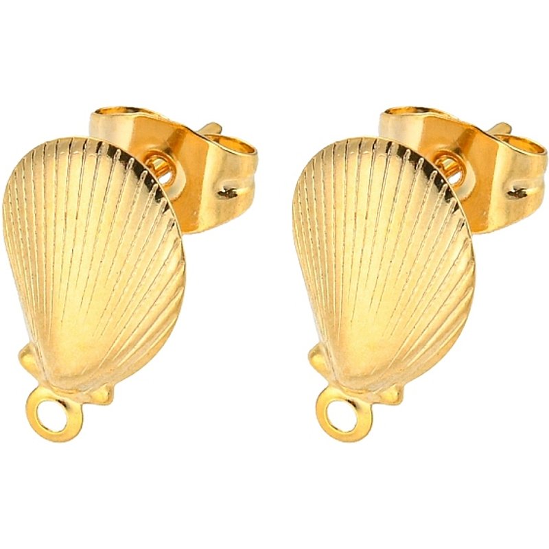 Trouvailles de Boucles d'Oreilles en Acier Inoxydable 304 en Forme de Coquillage — Accessoires pour bijoux