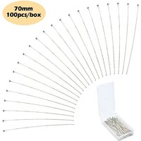 Brass Ball Head Pins, Platinum, 21 Gauge, 100pcs — Jewelry Findings