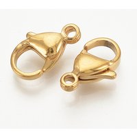 Attaches de homard en acier inoxydable chirurgical 316 avec placage en or 18K — Accessoires pour bijoux