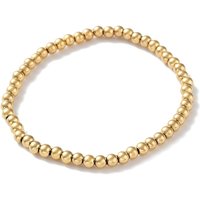 Bracelet Élastique Rond Perlé en Acier Inoxydable 316 Doré — Bracelet Femme