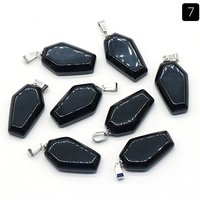 Natural Obsidian Halloween Coffin Charms