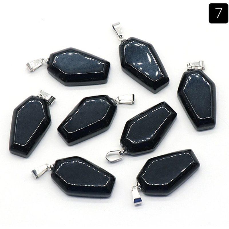 Natural Obsidian Halloween Coffin Charms — Charms & Pendants