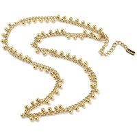 Collier à maillons avec charms ronds en acier inoxydable 304, plaqué or 14K — Collier pendentif