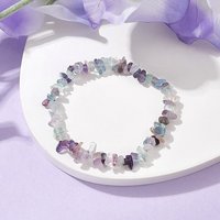 Bracelet Élastique en Chips de Fluorite Naturelle pour Femmes — Bracelet Femme