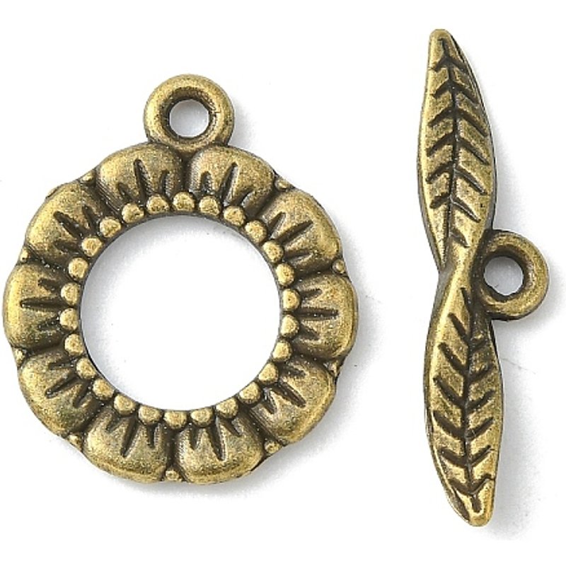 Tibetan Style Toggle Clasps, Antique Bronze, Cadmium Free — Jewelry Findings