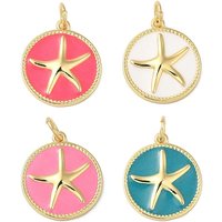 Rack Plating 18K Gold Plated Starfish Charm Pendant