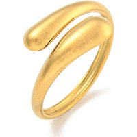 Bague ouverte en forme de goutte d'eau en acier inoxydable 304 pour femmes