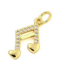 Brass Micro Pave Clear Cubic Zirconia Charms with Jump Ring