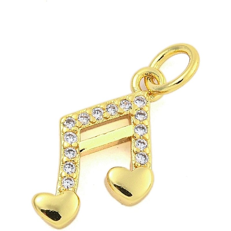 Brass Micro Pave Clear Cubic Zirconia Charms with Jump Ring — Charms & Pendants