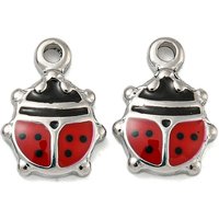 304 Stainless Steel Ladybug Charm with Enamel Finish — Charms & Pendants