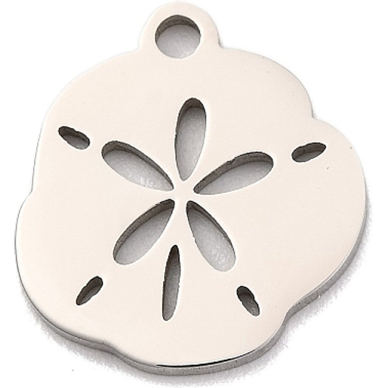 Charm en Acier Inoxydable 201 - Fleur Découpée au Laser, Non-Tarnissante — Breloques et pendentifs