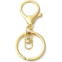Alloy Keychain Clasp Findings with Iron Rings, Golden, 68mm